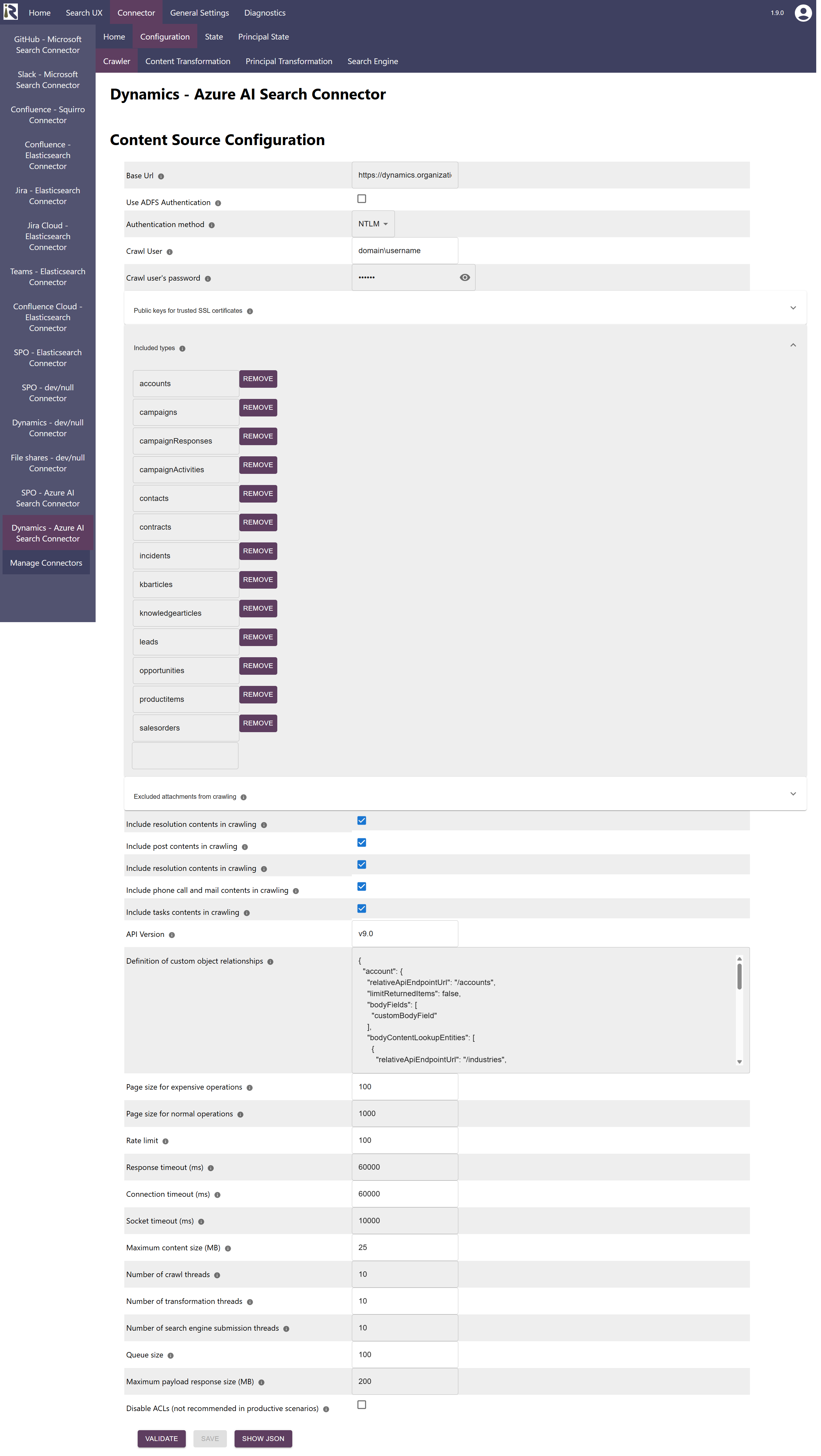 Dynamics Configuration Dialog