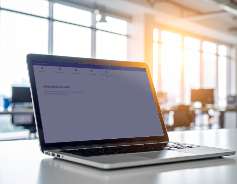 Setup Dialog on a laptop screen